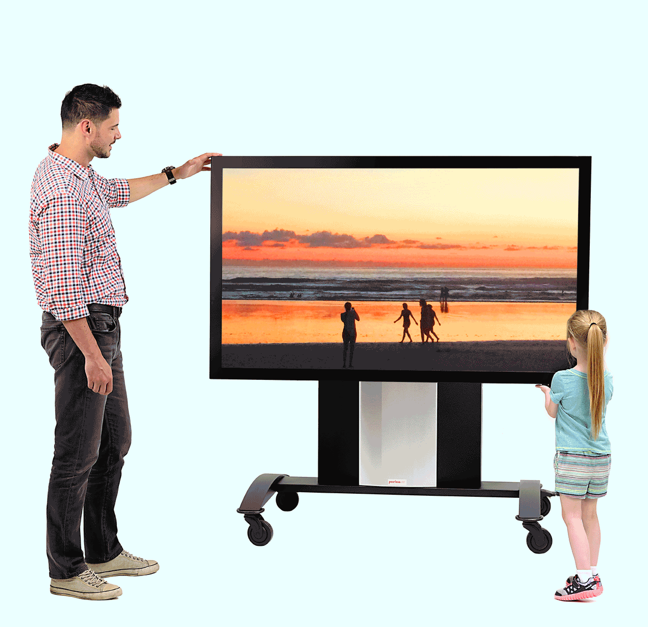 GIF animation illustrating how easy it is to lift tv display