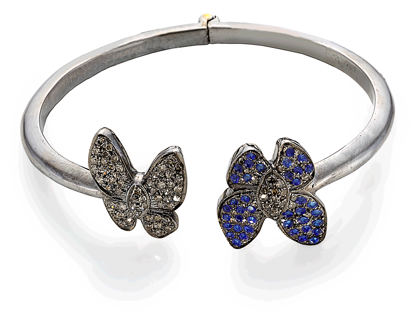 Pave Butterfly design GIF animation of bracelet on white background showing stones switching back and forth